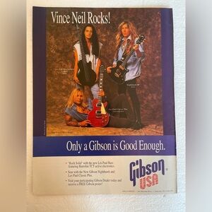 Gibson USA Electric Guitars Pinup ad with Vince Neil